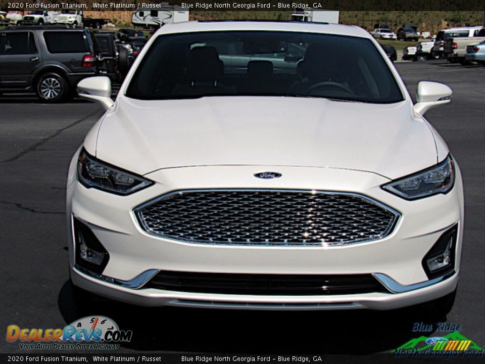 2020 Ford Fusion Titanium White Platinum / Russet Photo #8