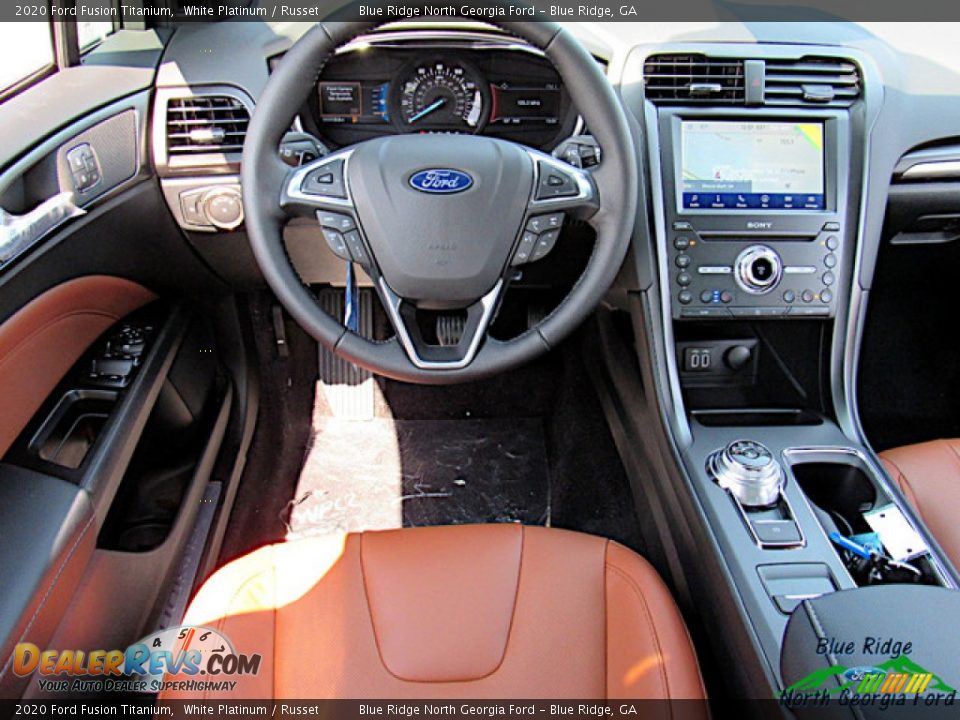 2020 Ford Fusion Titanium White Platinum / Russet Photo #13