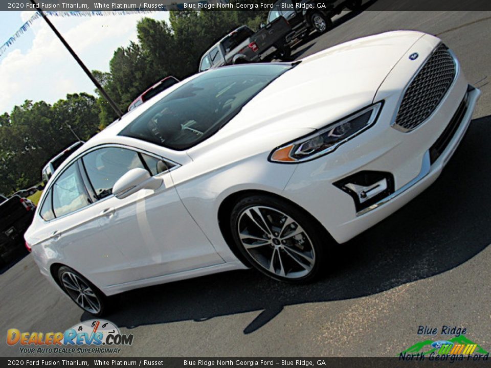 2020 Ford Fusion Titanium White Platinum / Russet Photo #31