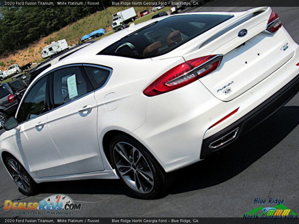 2020 Ford Fusion Titanium White Platinum / Russet Photo #33