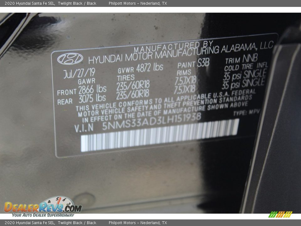 2020 Hyundai Santa Fe SEL Twilight Black / Black Photo #26