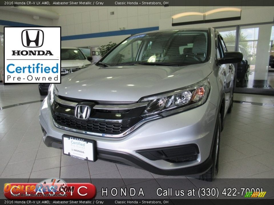 2016 Honda CR-V LX AWD Alabaster Silver Metallic / Gray Photo #1