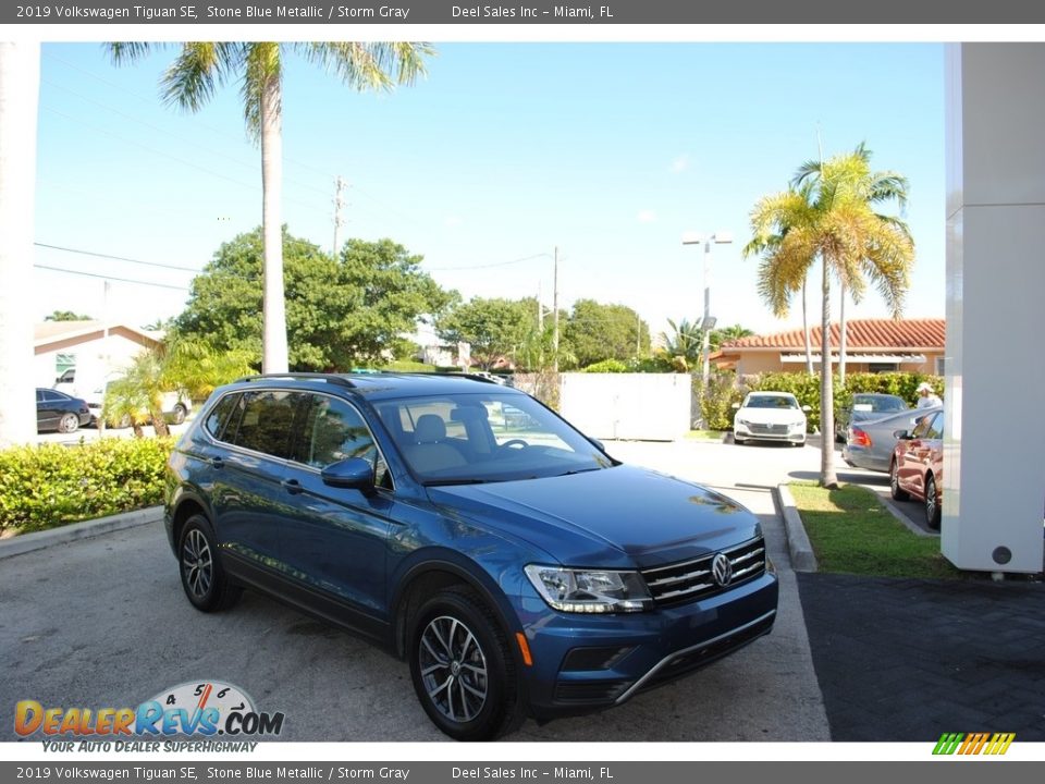 2019 Volkswagen Tiguan SE Stone Blue Metallic / Storm Gray Photo #1