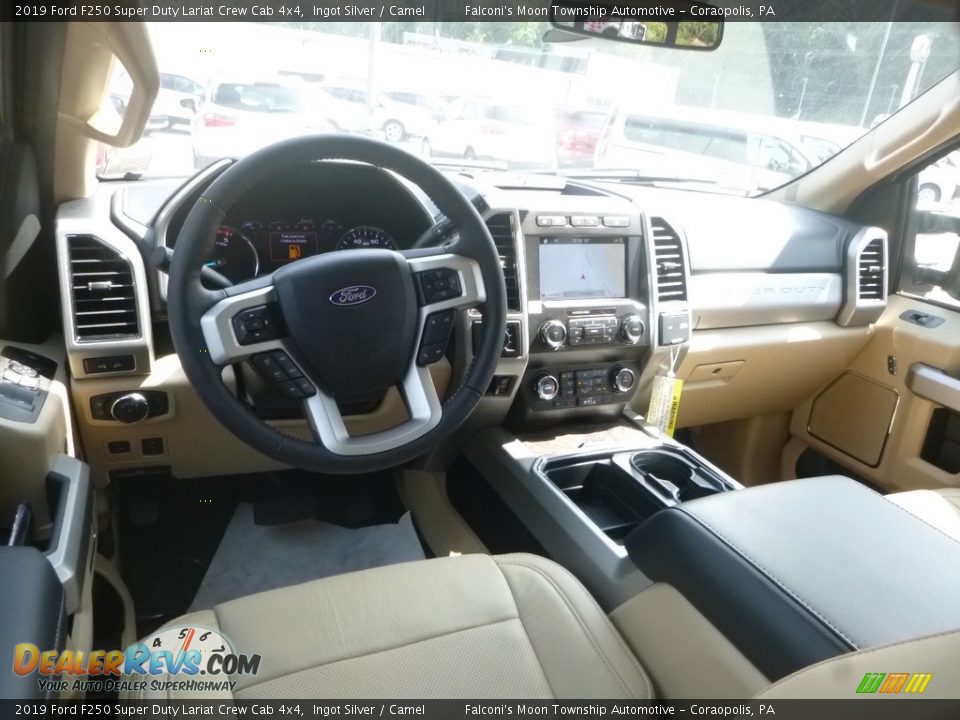 Camel Interior - 2019 Ford F250 Super Duty Lariat Crew Cab 4x4 Photo #9