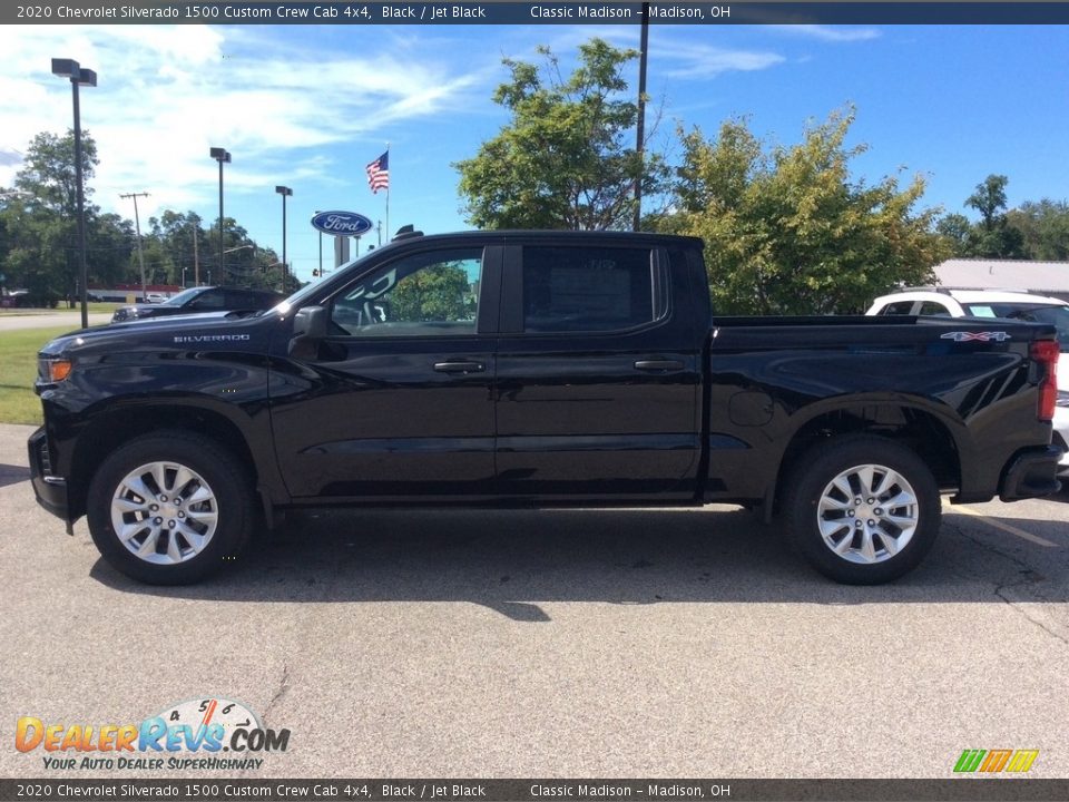 2020 Chevrolet Silverado 1500 Custom Crew Cab 4x4 Black / Jet Black Photo #6