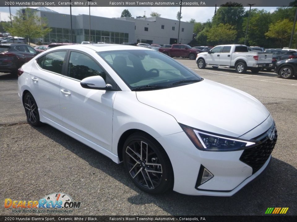 2020 Hyundai Elantra Sport Ceramic White / Black Photo #3