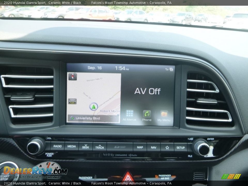 2020 Hyundai Elantra Sport Ceramic White / Black Photo #13
