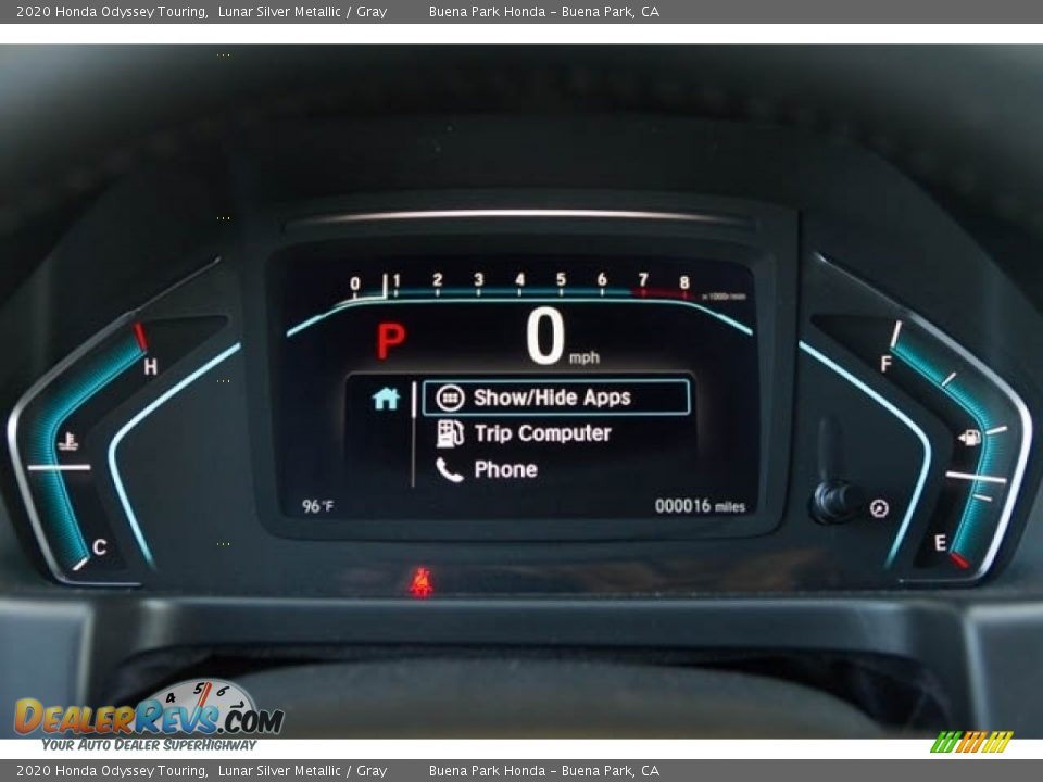2020 Honda Odyssey Touring Lunar Silver Metallic / Gray Photo #18