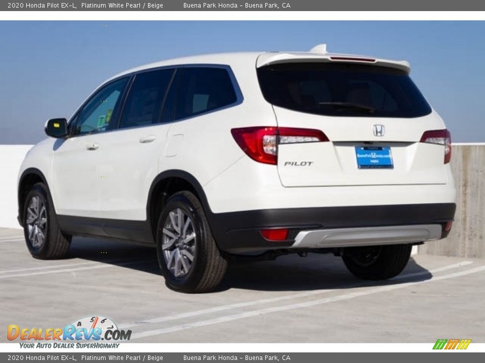 2020 Honda Pilot EX-L Platinum White Pearl / Beige Photo #2