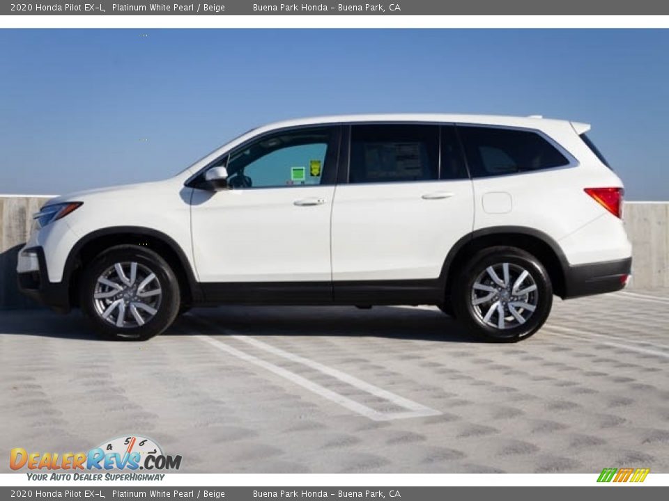 2020 Honda Pilot EX-L Platinum White Pearl / Beige Photo #5
