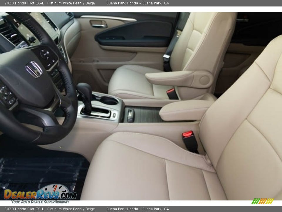 2020 Honda Pilot EX-L Platinum White Pearl / Beige Photo #16