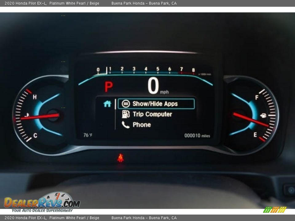 2020 Honda Pilot EX-L Platinum White Pearl / Beige Photo #19