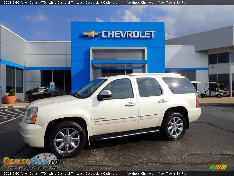2011 GMC Yukon Denali AWD White Diamond Tintcoat / Cocoa/Light Cashmere Photo #1