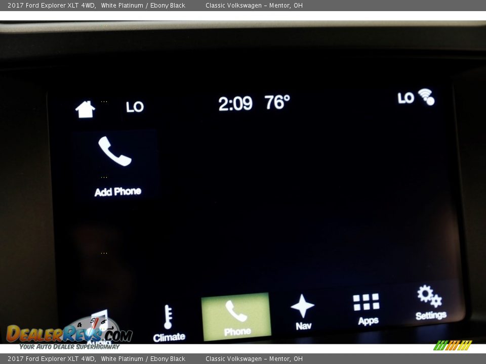 2017 Ford Explorer XLT 4WD White Platinum / Ebony Black Photo #11