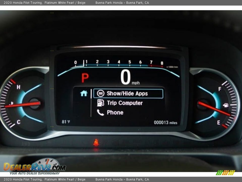 2020 Honda Pilot Touring Platinum White Pearl / Beige Photo #19
