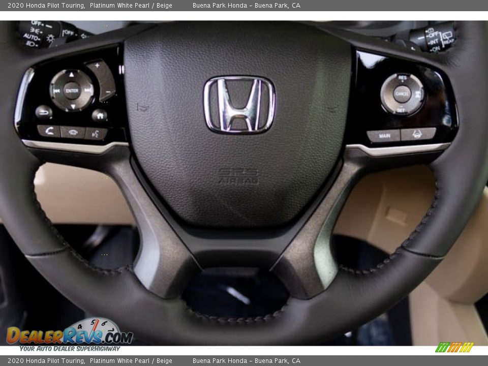 2020 Honda Pilot Touring Platinum White Pearl / Beige Photo #20