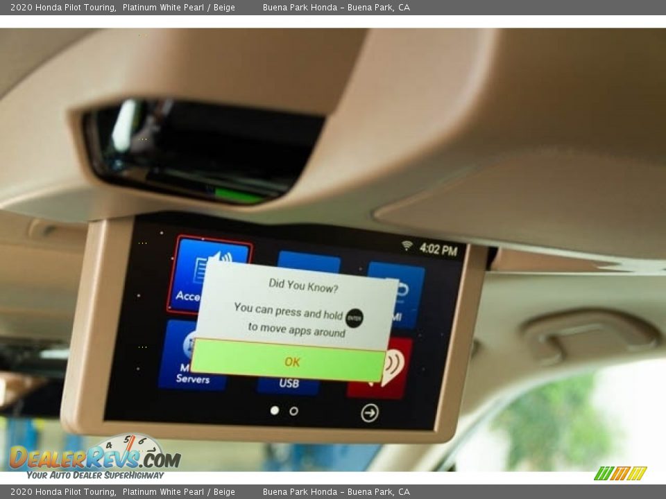 2020 Honda Pilot Touring Platinum White Pearl / Beige Photo #27