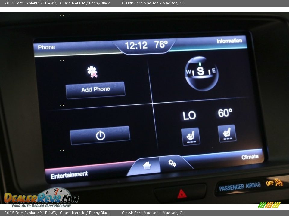 2016 Ford Explorer XLT 4WD Guard Metallic / Ebony Black Photo #10
