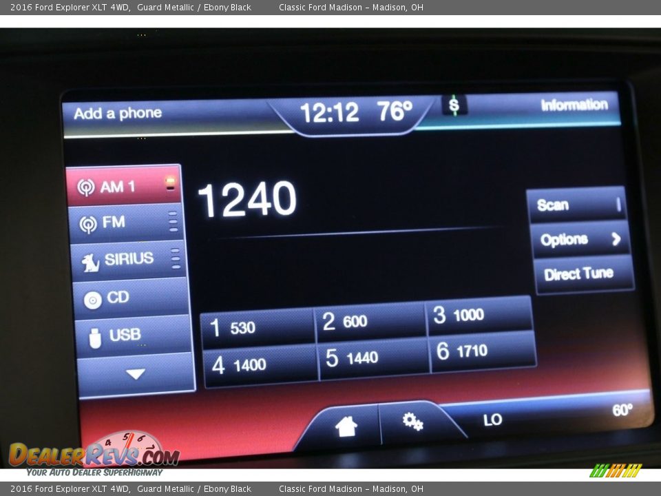 2016 Ford Explorer XLT 4WD Guard Metallic / Ebony Black Photo #12