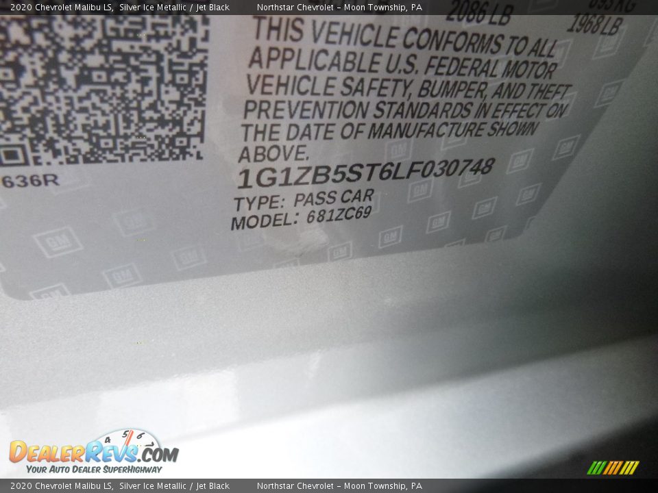 2020 Chevrolet Malibu LS Silver Ice Metallic / Jet Black Photo #16