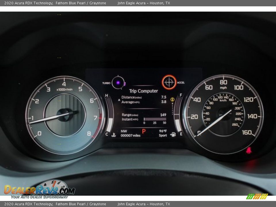 2020 Acura RDX Technology Fathom Blue Pearl / Graystone Photo #33