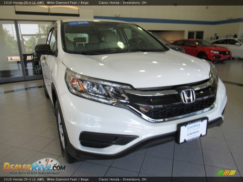 2016 Honda CR-V LX AWD White Diamond Pearl / Beige Photo #6
