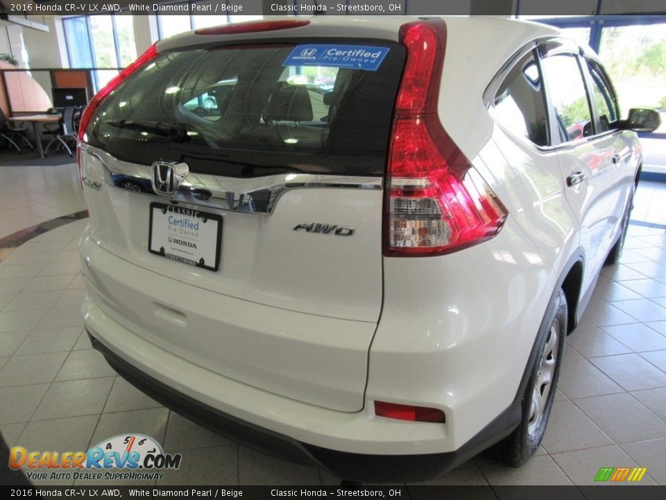 2016 Honda CR-V LX AWD White Diamond Pearl / Beige Photo #10