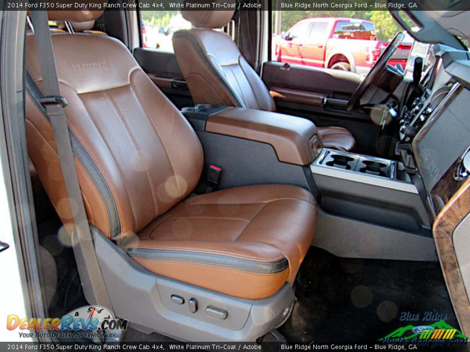 2014 Ford F350 Super Duty King Ranch Crew Cab 4x4 White Platinum Tri-Coat / Adobe Photo #12