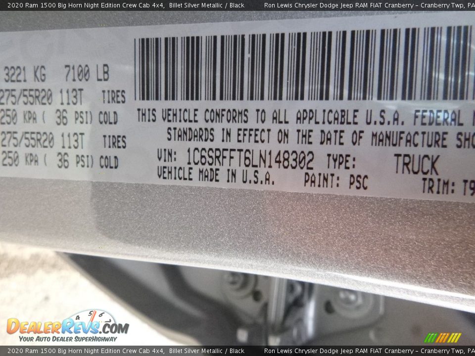2020 Ram 1500 Big Horn Night Edition Crew Cab 4x4 Billet Silver Metallic / Black Photo #15