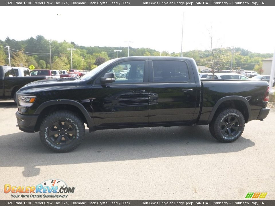 2020 Ram 1500 Rebel Crew Cab 4x4 Diamond Black Crystal Pearl / Black Photo #2