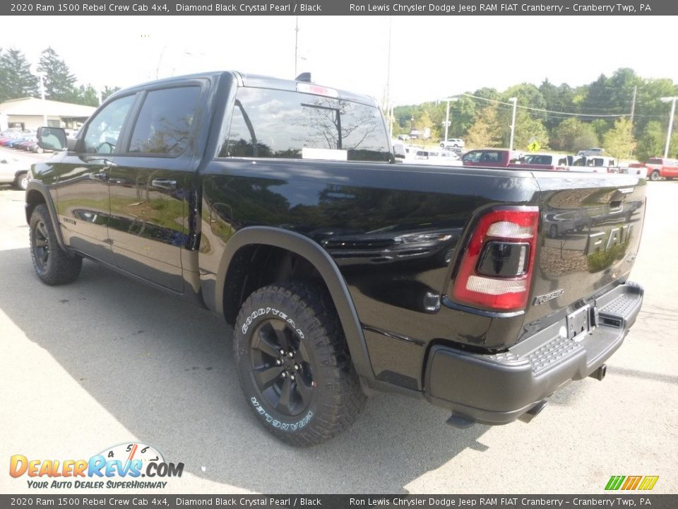2020 Ram 1500 Rebel Crew Cab 4x4 Diamond Black Crystal Pearl / Black Photo #3