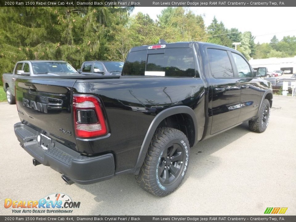 2020 Ram 1500 Rebel Crew Cab 4x4 Diamond Black Crystal Pearl / Black Photo #5
