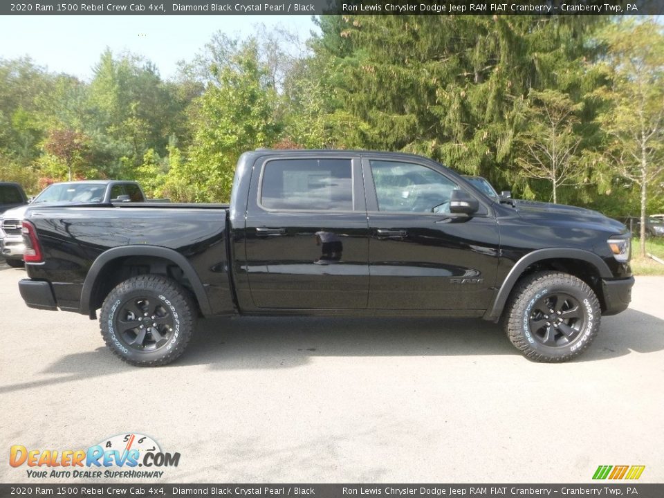 2020 Ram 1500 Rebel Crew Cab 4x4 Diamond Black Crystal Pearl / Black Photo #6