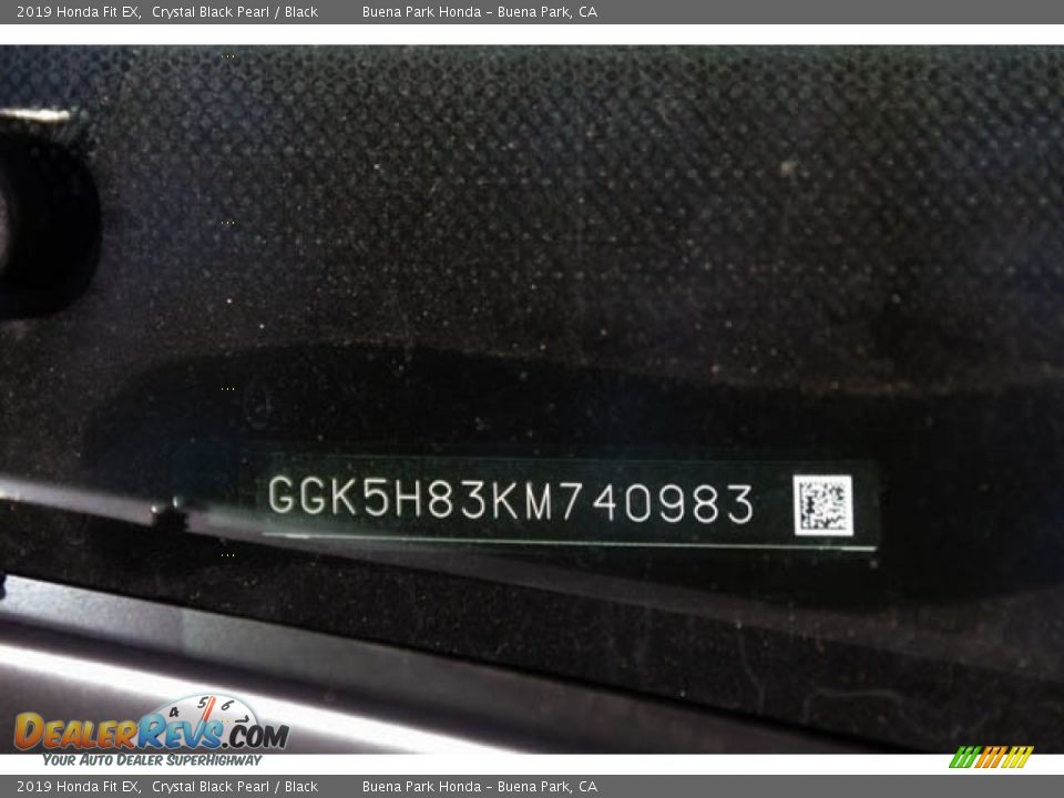 2019 Honda Fit EX Crystal Black Pearl / Black Photo #36