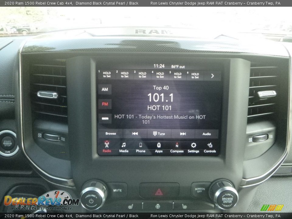 2020 Ram 1500 Rebel Crew Cab 4x4 Diamond Black Crystal Pearl / Black Photo #17