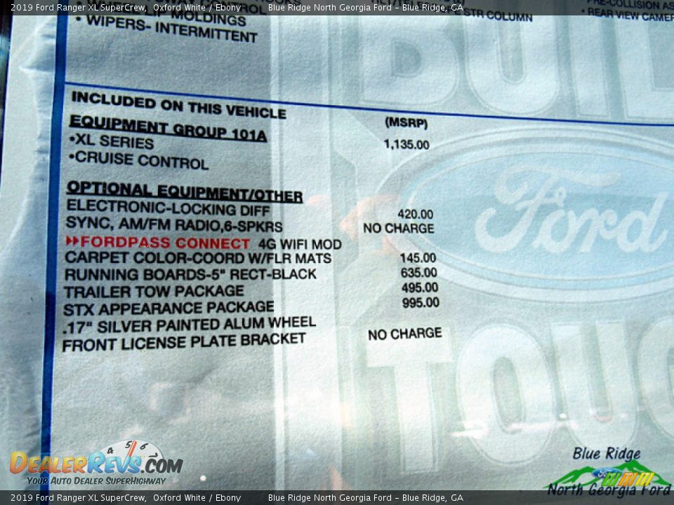 2019 Ford Ranger XL SuperCrew Oxford White / Ebony Photo #23