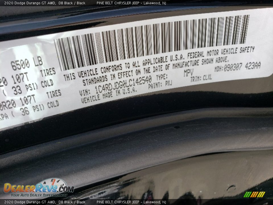 2020 Dodge Durango GT AWD DB Black / Black Photo #9