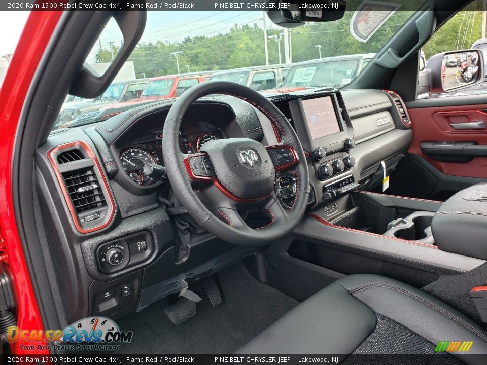 Red/Black Interior - 2020 Ram 1500 Rebel Crew Cab 4x4 Photo #7