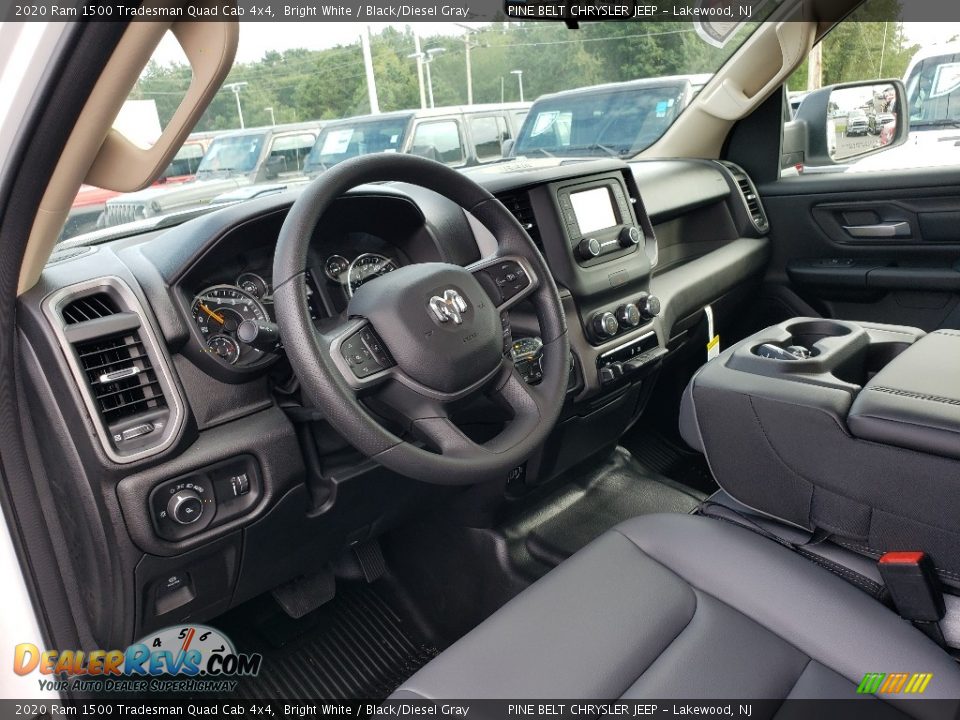 Black/Diesel Gray Interior - 2020 Ram 1500 Tradesman Quad Cab 4x4 Photo #7
