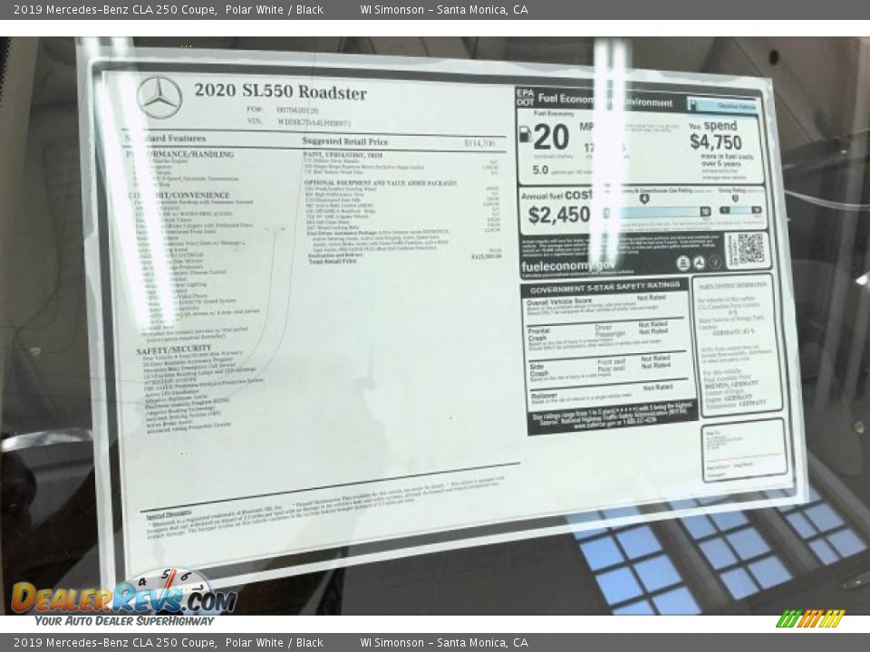2019 Mercedes-Benz CLA 250 Coupe Polar White / Black Photo #10