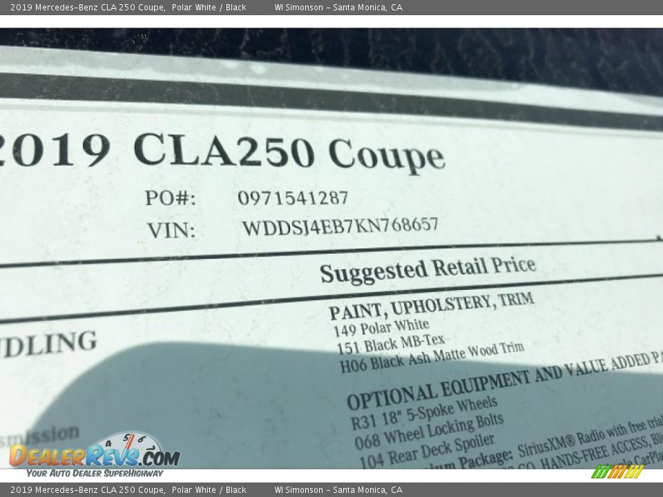 2019 Mercedes-Benz CLA 250 Coupe Polar White / Black Photo #11