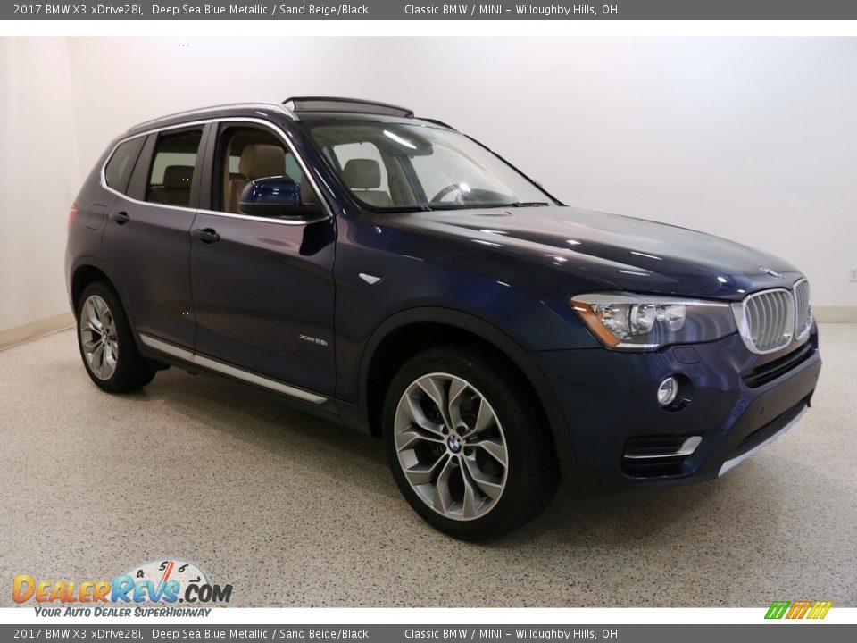 2017 BMW X3 xDrive28i Deep Sea Blue Metallic / Sand Beige/Black Photo #1