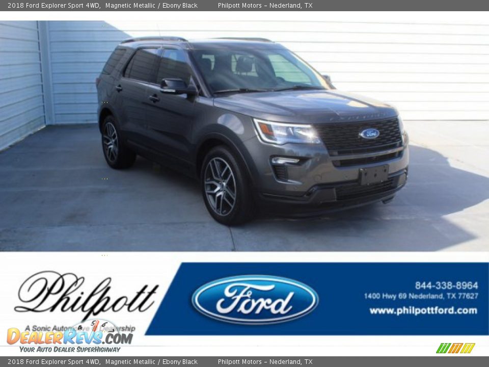 2018 Ford Explorer Sport 4WD Magnetic Metallic / Ebony Black Photo #1
