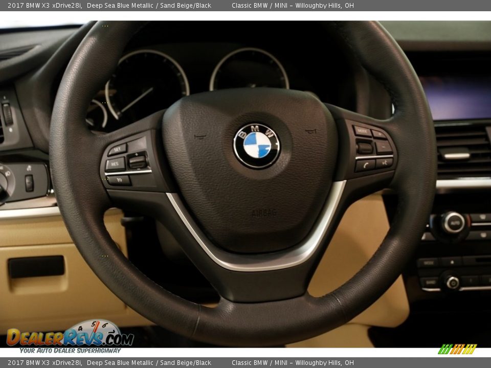 2017 BMW X3 xDrive28i Deep Sea Blue Metallic / Sand Beige/Black Photo #6