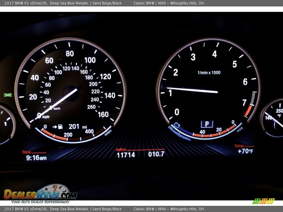 2017 BMW X3 xDrive28i Deep Sea Blue Metallic / Sand Beige/Black Photo #7