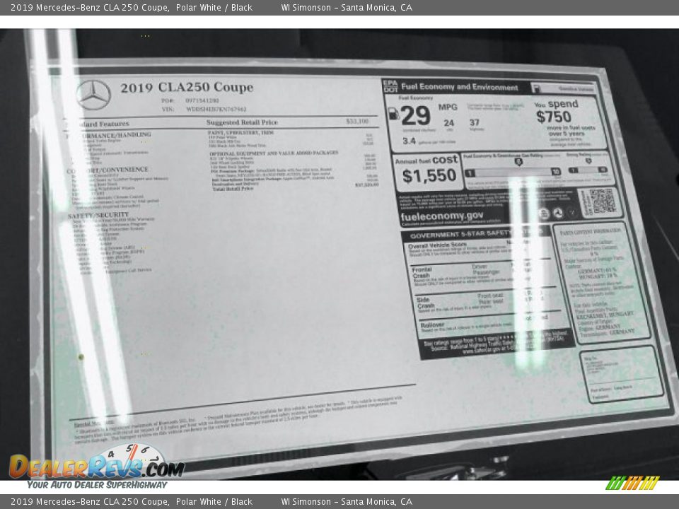 2019 Mercedes-Benz CLA 250 Coupe Polar White / Black Photo #10