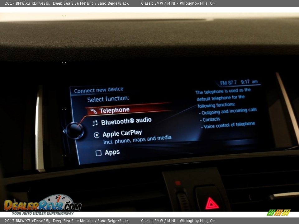 2017 BMW X3 xDrive28i Deep Sea Blue Metallic / Sand Beige/Black Photo #12