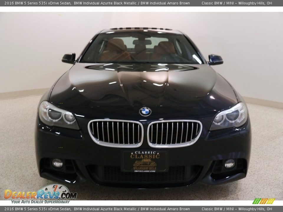 2016 BMW 5 Series 535i xDrive Sedan BMW Individual Azurite Black Metallic / BMW Individual Amaro Brown Photo #2