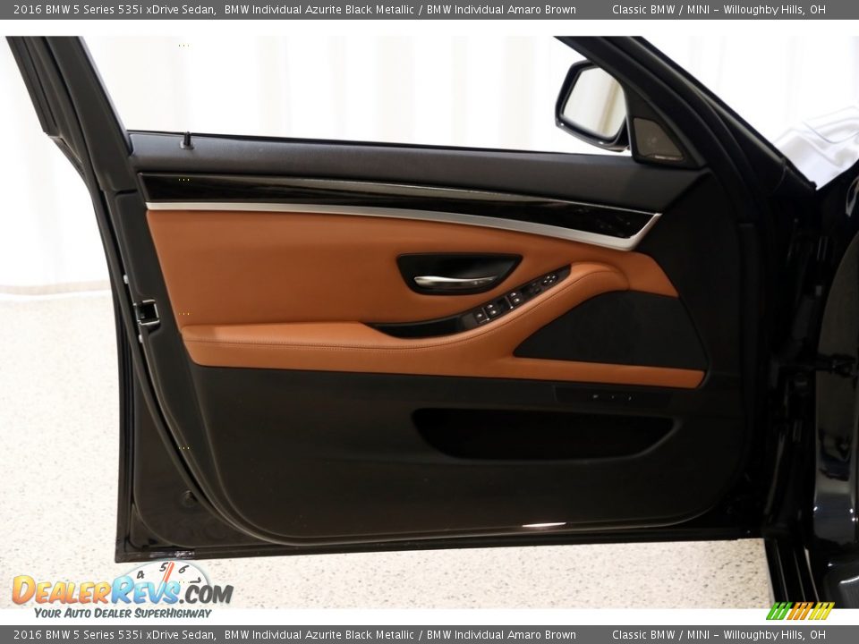 2016 BMW 5 Series 535i xDrive Sedan BMW Individual Azurite Black Metallic / BMW Individual Amaro Brown Photo #4