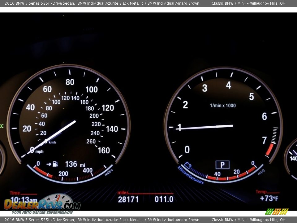2016 BMW 5 Series 535i xDrive Sedan Gauges Photo #7